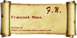 Francsek Masa névjegykártya